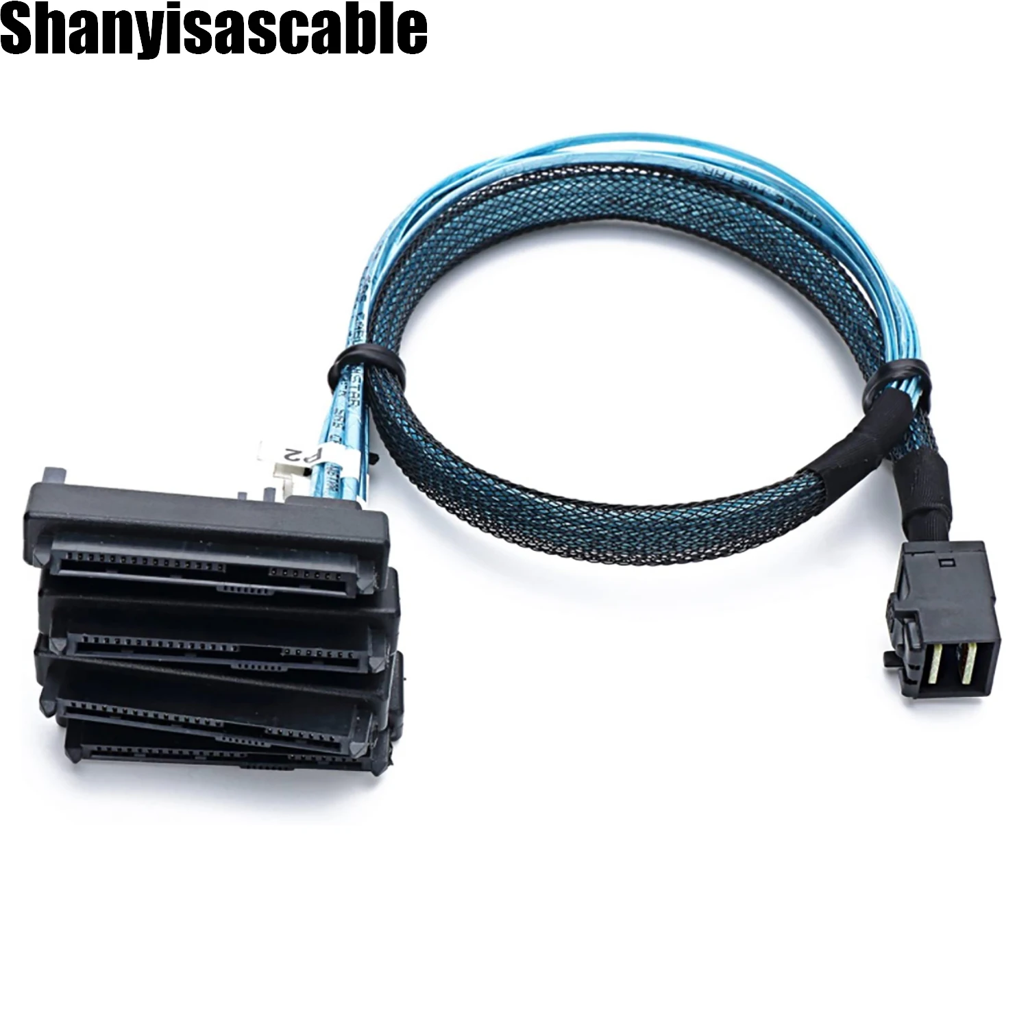 0.5M SFF-8643 Internal Mini SAS HD to (4) 29pin SFF-8482 connectors with SATA 15pin Power Port 2 in 1 Cable