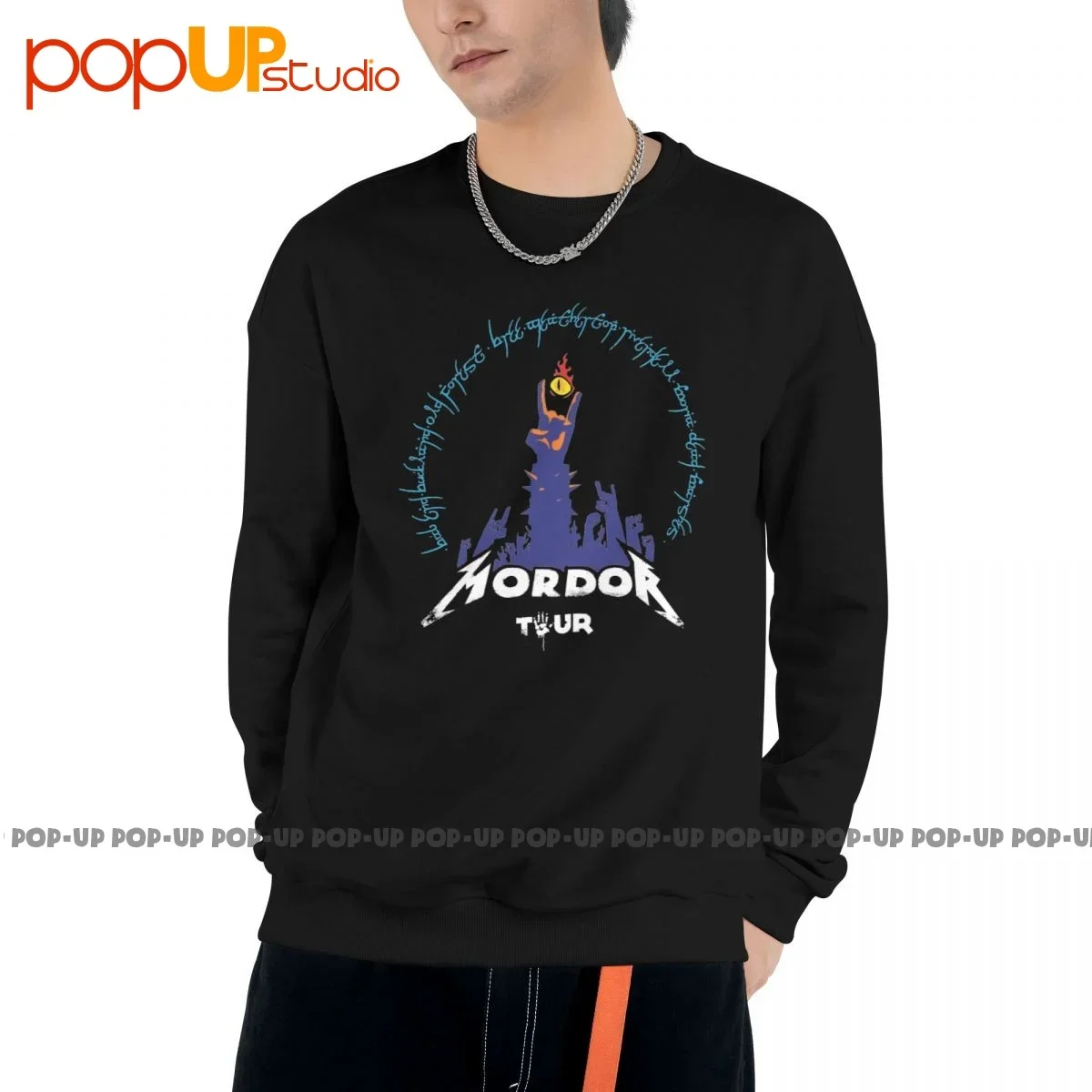 Rock To Mordor Tour Lotr As Album Cover Sweatshirt Pullover Shirts Rare Funny All-Match Best Quality