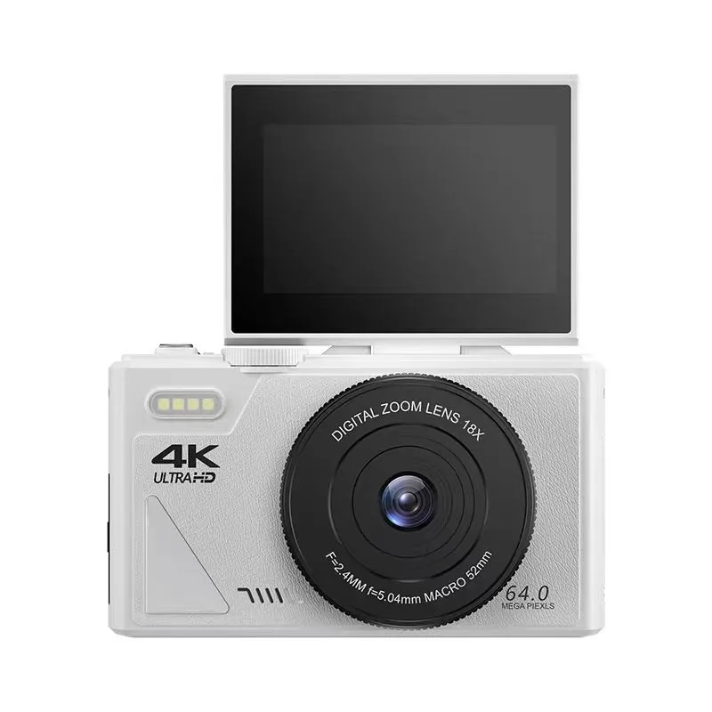 

4K HD 64MP Digital Photography Camera 18X Digital Zoom Compact Camera 180° Flip Screen Vintage Vlog Video Recorder AC610