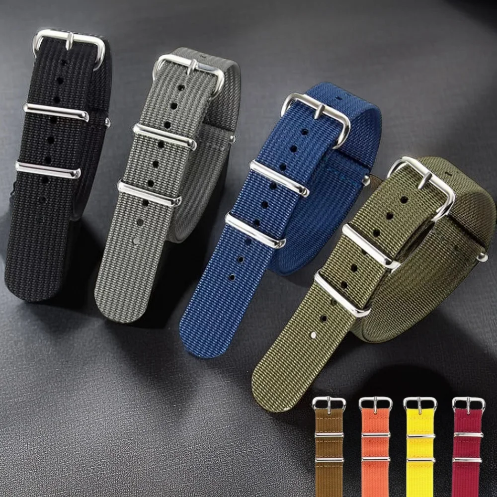 20mm22mm Nylon Watchband For Omega X Swatch MoonSwatch Speedmaster Seiko Rolex Nato Watch Strap Band Lockstitch Border Bracelect