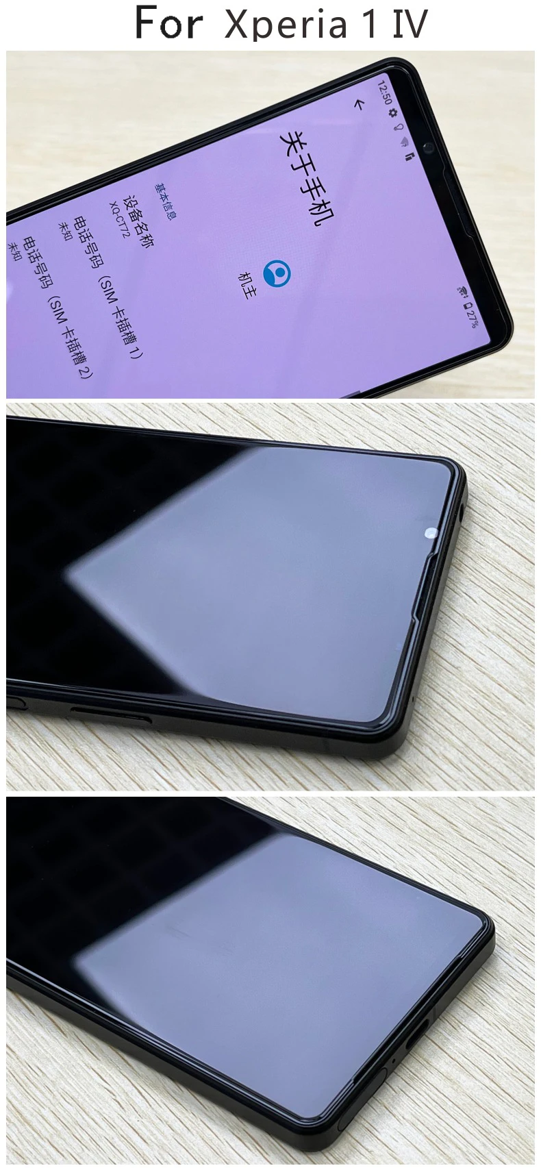Displayschutzfolie für Sony Xperia 1 IV, vollständige Abdeckung des Bildschirms, für Sony Xperia 1 V, transparente Schutzfolie aus gehärtetem Glas, 2,5D-Kante, 9H-Härtegrad. – Detail 2