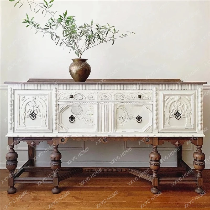 Antique side cabinet  country high-end villa decorative cabinet
