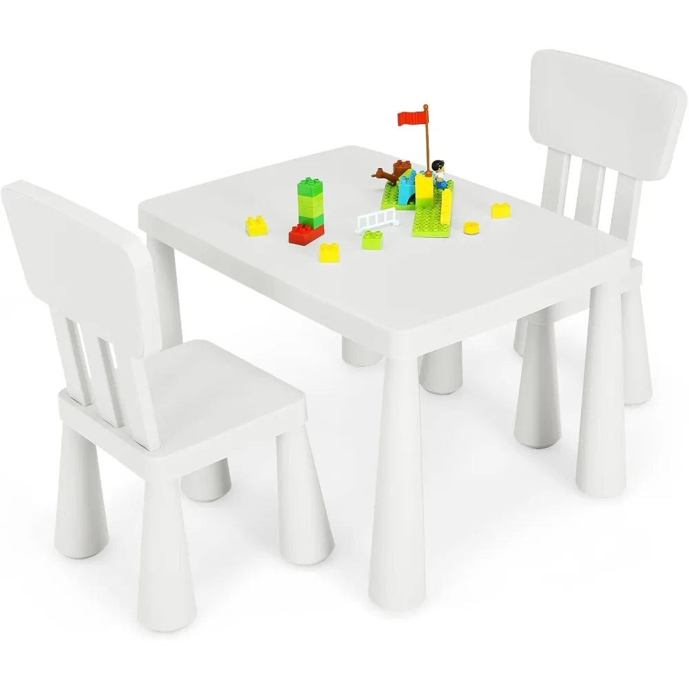 Toddler Table and Chair Set, Plastic Kid Activity Table &,  Children Playroom Furniture Set for Reading
