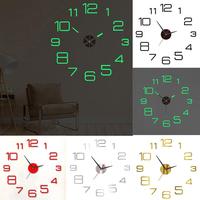 Silent Clock For Decor DIY Digital Clock Wall Sticker 3D Wall Clock 3D Luminous Wall Clock Acrylic Wall Sticker