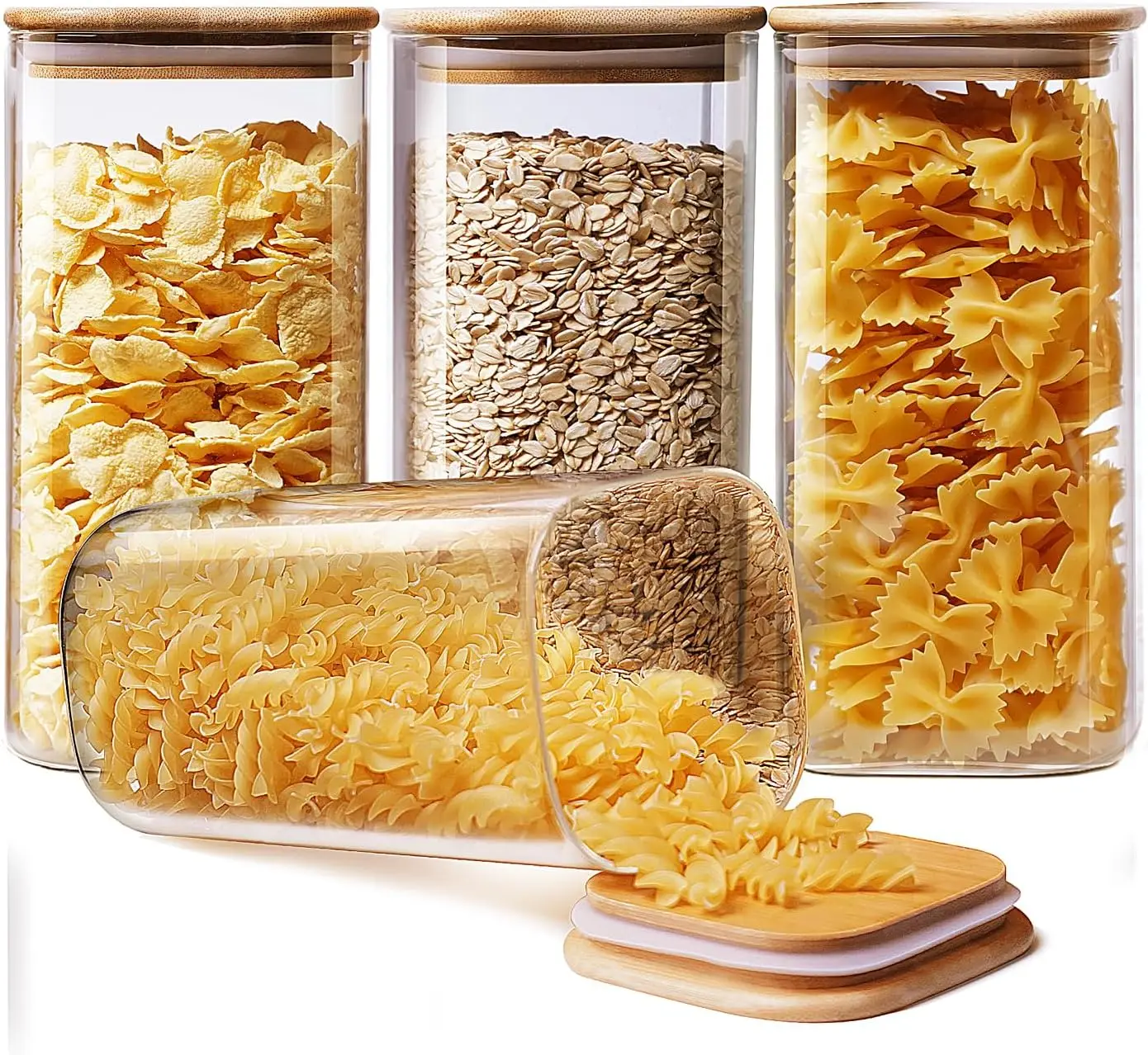 Square Glass Jars W…