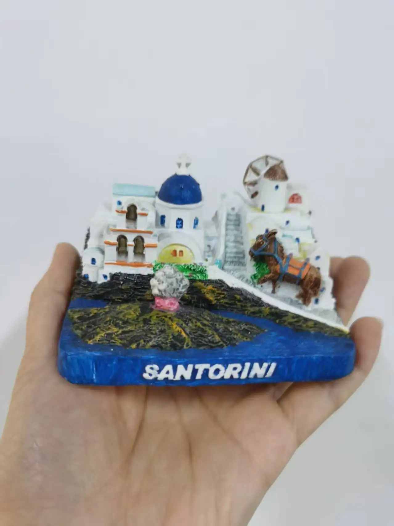 resin figure mental psychological sand table game box court therapy buildingsantorini greek