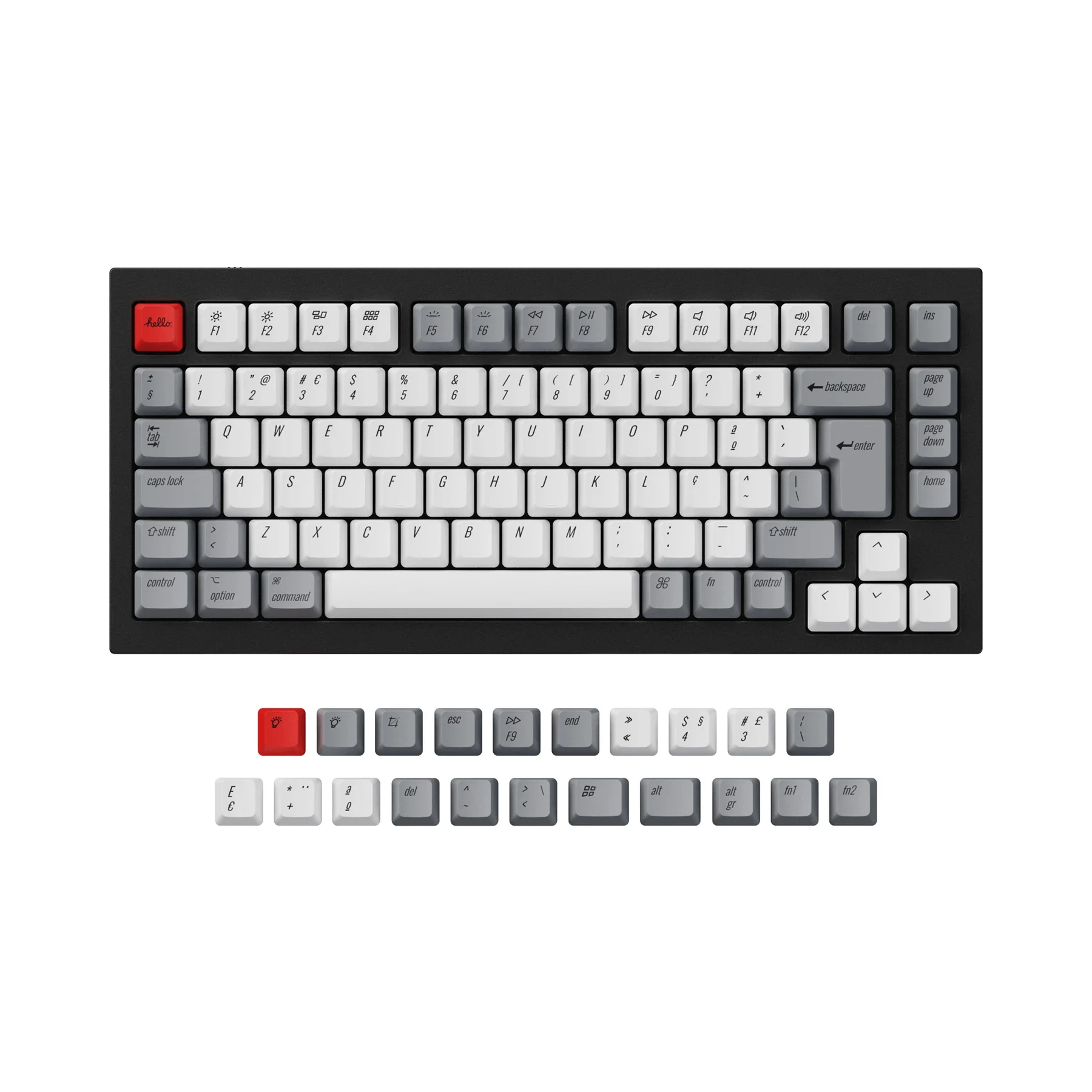 

Keychron Portuguese-ISO Layout OEM Dye-Sub PBT Keycap Set for Q1 & Q2 & K2 Mechanical Keyboard