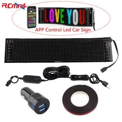 LED Car Sign LED Matrix Panel APP Control Flexible Car Sign Display Scrolling Addressable for Shop Bar Hotel Cinemas 14.6x3.6”