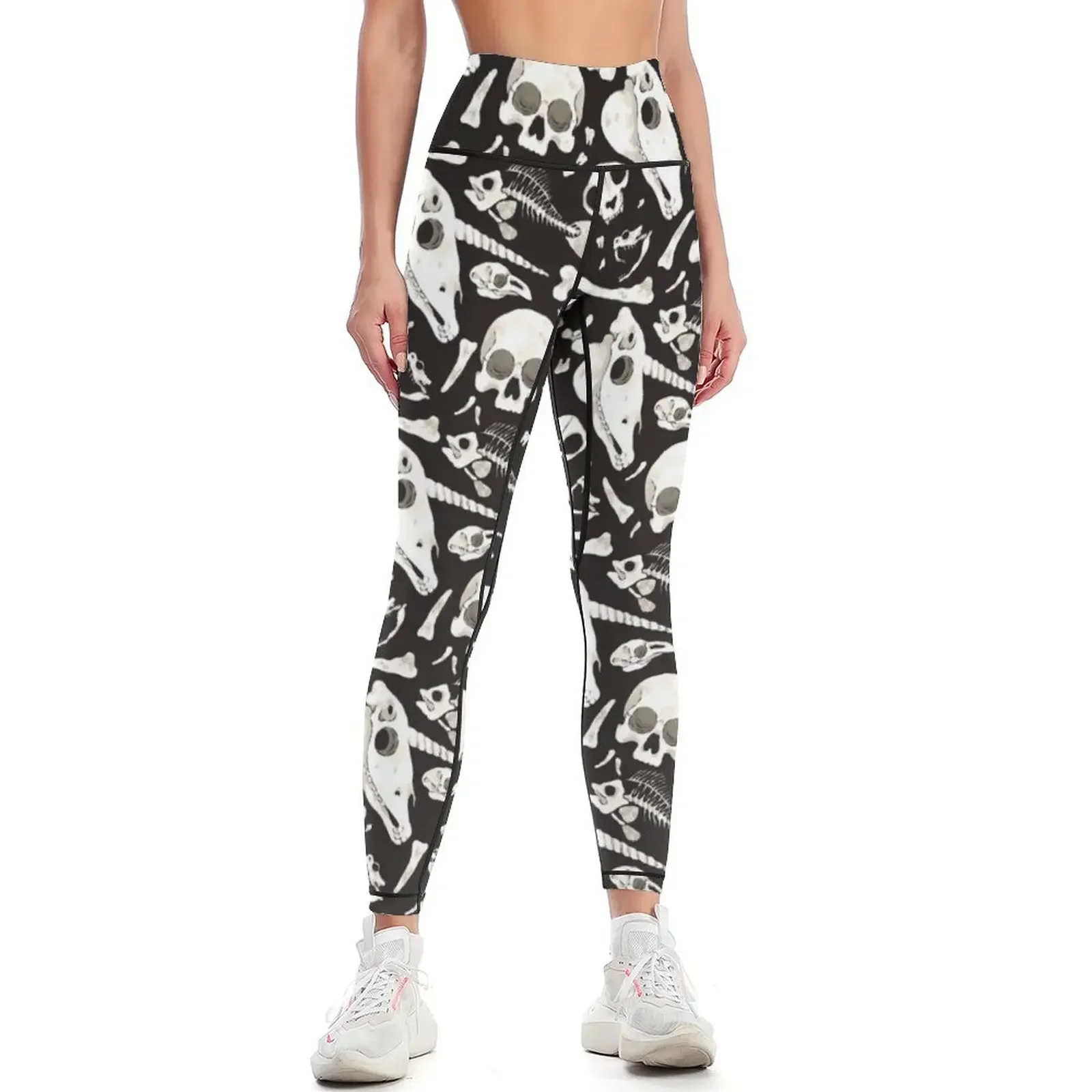 

black Skulls and Bones - Wunderkammer Leggings gym clothing Women's push up for fitness jogging pants Womens Leggings