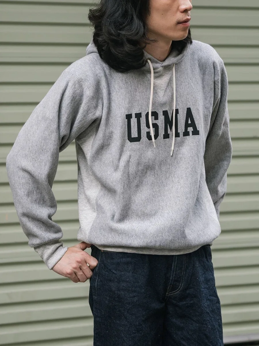 

Rugged Bronson USMA Hooded Sweatshirt Heather Gray Heritage Logo Pullover Hoodie