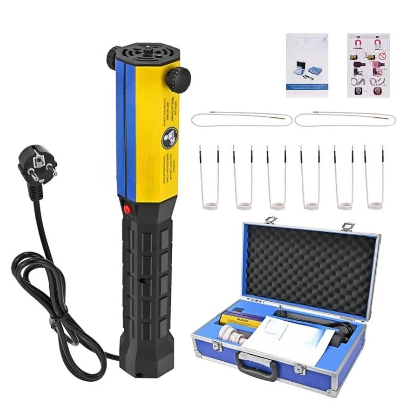 New Portable Automotive Nut Heater Small Handheld Induction Heating Equipment with Plastic Hard for Packaging Black Vehicle