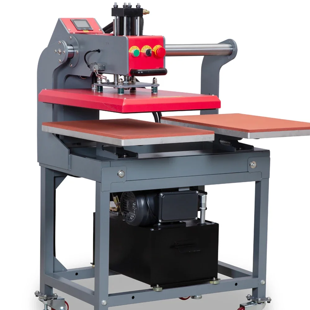 P Automatic Electric P Grade Hydraulic Double Station Heat Press Machine 110V/220V for T-shirt and Label Heat Transfer