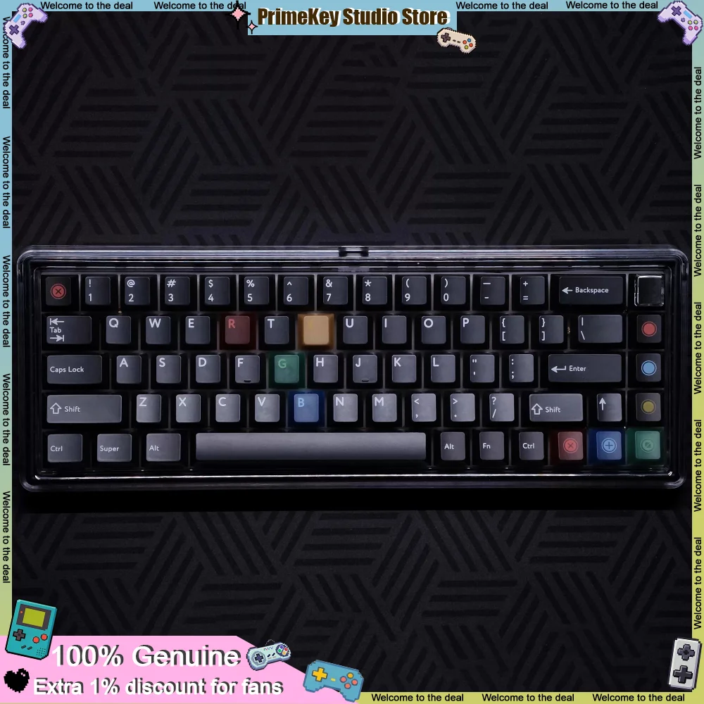 XVX Soft‑Jade Black Backlit Theme Keycaps Set 166 Keys Cherry Profile PC Screen‑printed for Alice Layout Keyboard Accessories