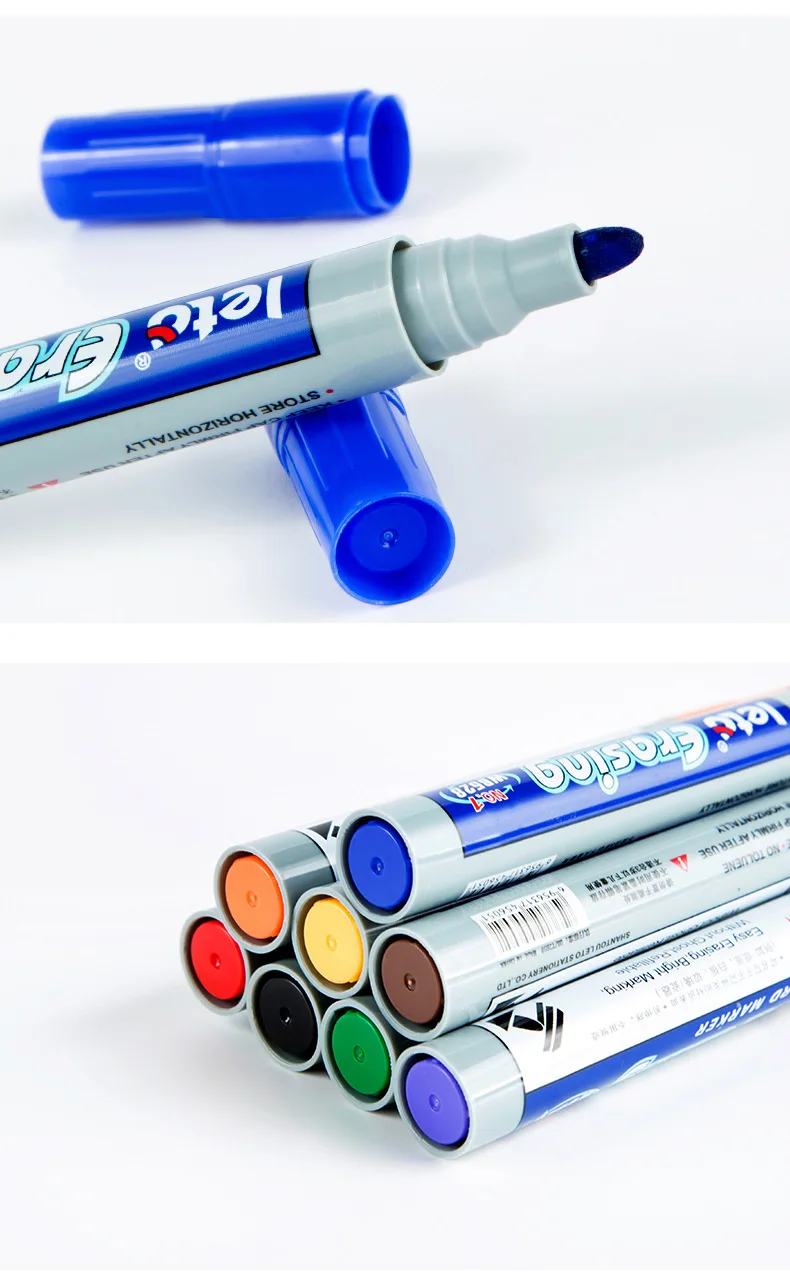 POP 8/12 farbiges löschbares Whiteboard-Marker-Set, nachfüllbar, sicher, ungiftig, hohe Kapazität für Bürokonferenzen, pädagogische Nutzung – Detail 9