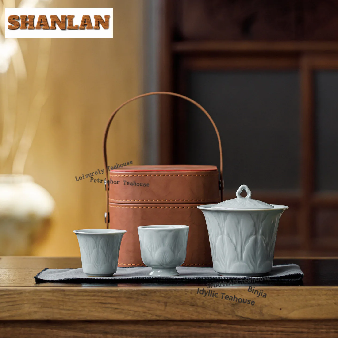 

Небесно-голубой Ru Kiln Zhiye Rain, дорожный чайный сервиз, роскошный 1 горшок, 3 чашки, органайзер для заваривания чая, портативная сумка для кемпинга, аксессуары