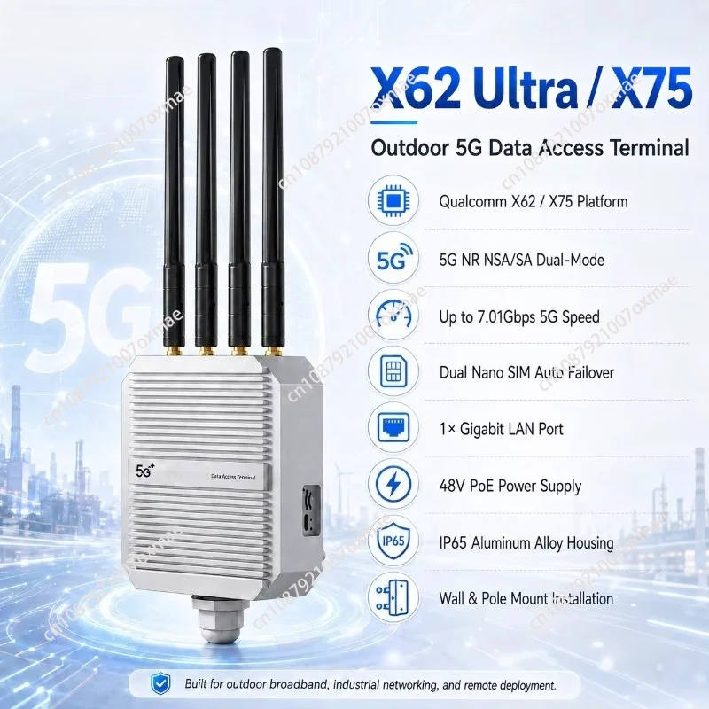 4G 5g Outdoor Cpe X75 AX3000 Carrier Aggregation 2.5G Port POE Power Dual SIM VPN IMEI Modification Outdoor Router 5G