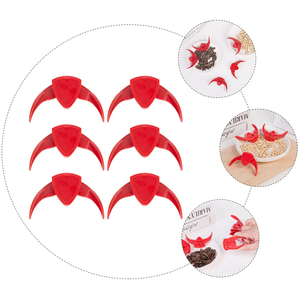 6pcs Melon Nut Cracker Creative Pine Nut Peeling Plier Pumpkin Sheller For Sunflower Seeds Pine Nuts (Red)
