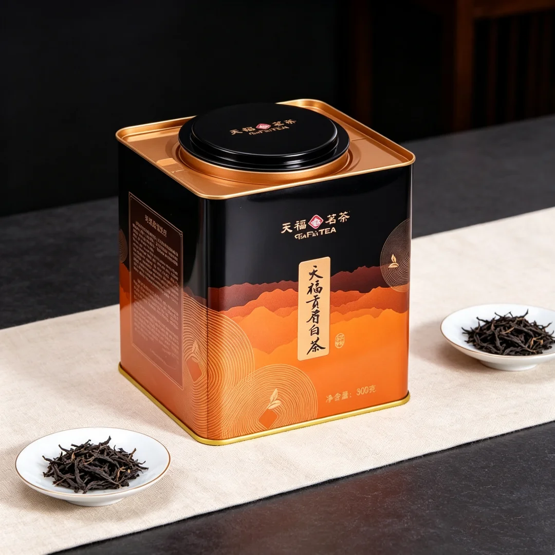High-end Customized Famous Tea Box Da Hong Pao Iron Box Tie Kuan Yin Horseshoe Mouth Iron Box Jasmine Blacktea Sealed 500g