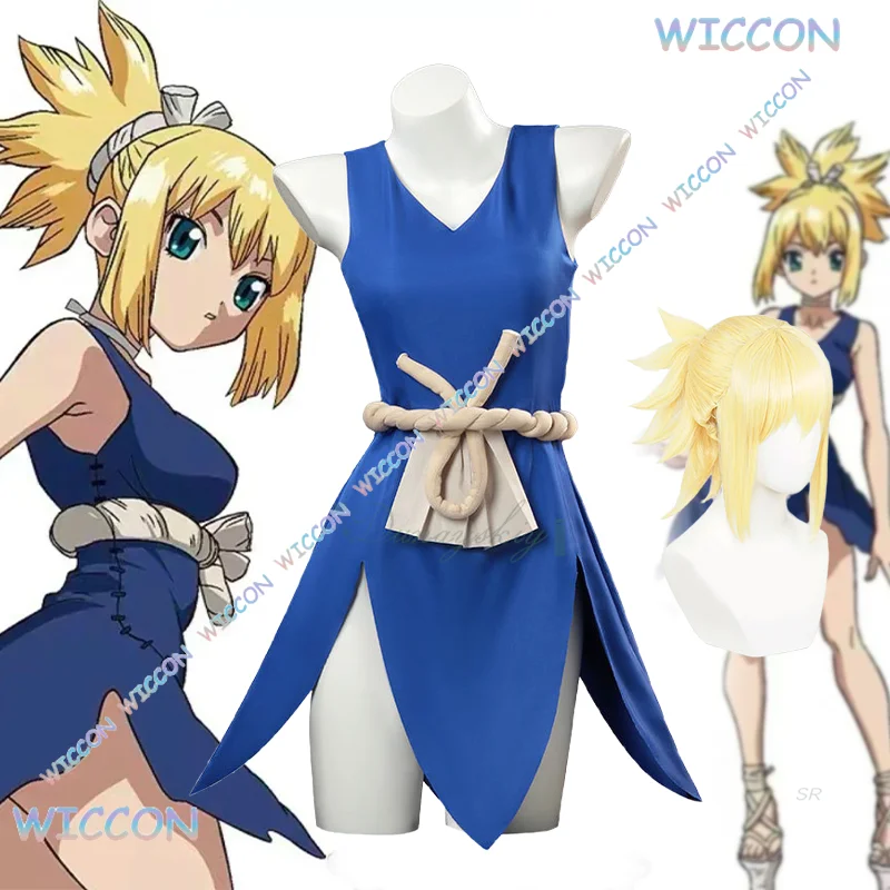 

Youkoo аниме Доктор Стоун Кохаку костюмы для косплея примитивное мужское платье парик полный комплект аксессуаров Хэллоуин карнавал вечерние девушка женщины