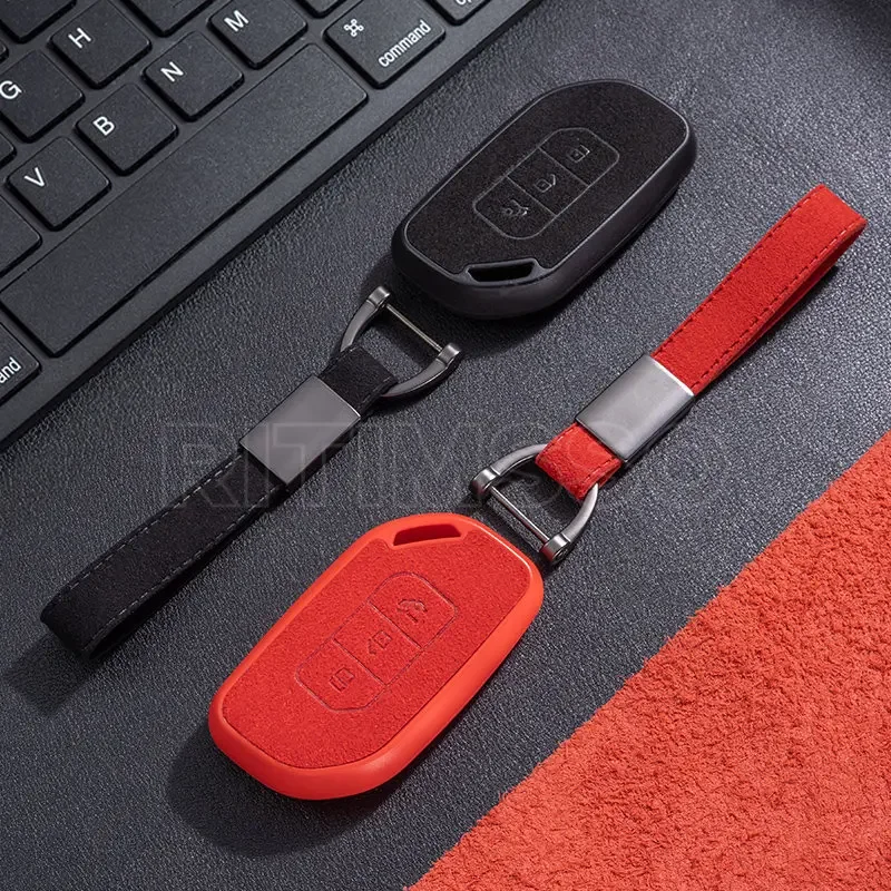 

Leather+Tpu Car Key Case Bag Holder Key Protective Cover For Dongfeng Fengxing Forthing T5 EVO 2021