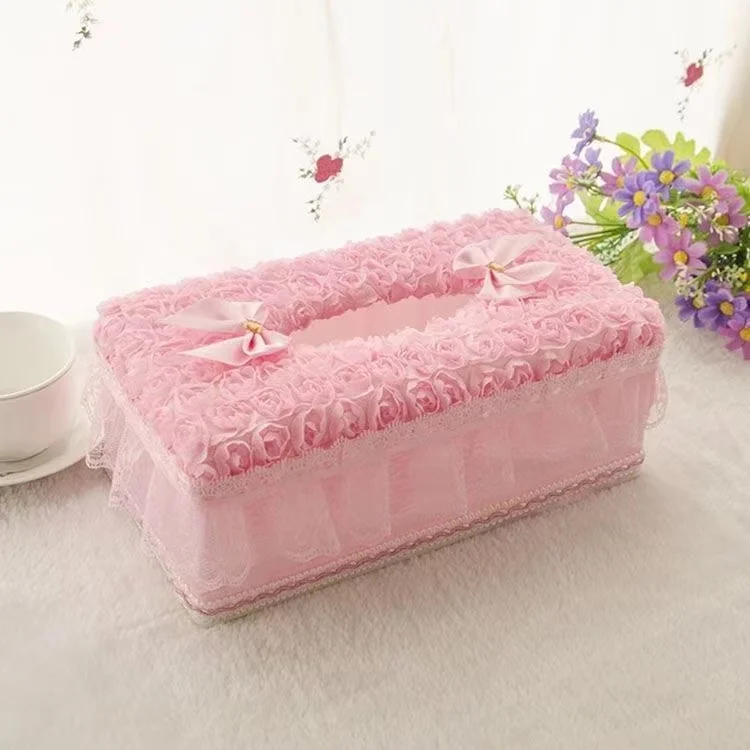 Europe Lace Tissue Box Luxury France Style Napkin Holder WC Toilet Paper Case Vintage Wedding Decoration Tissues Storage Boxes