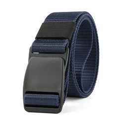 Mens Belt Invisible Casual Web Belt Quick Release Flat Plastic Buckle 3.8cm Wide Casual Canvas Belt