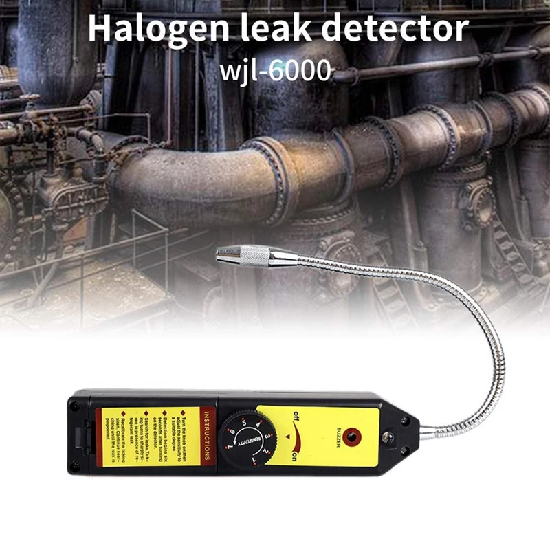 WJL-6000 Freon Leak Detector Halogen Leak Detector Refrigerant Air Conditioning Gas HVAC R22 R410A Cfcs HCFC Electronic Detector