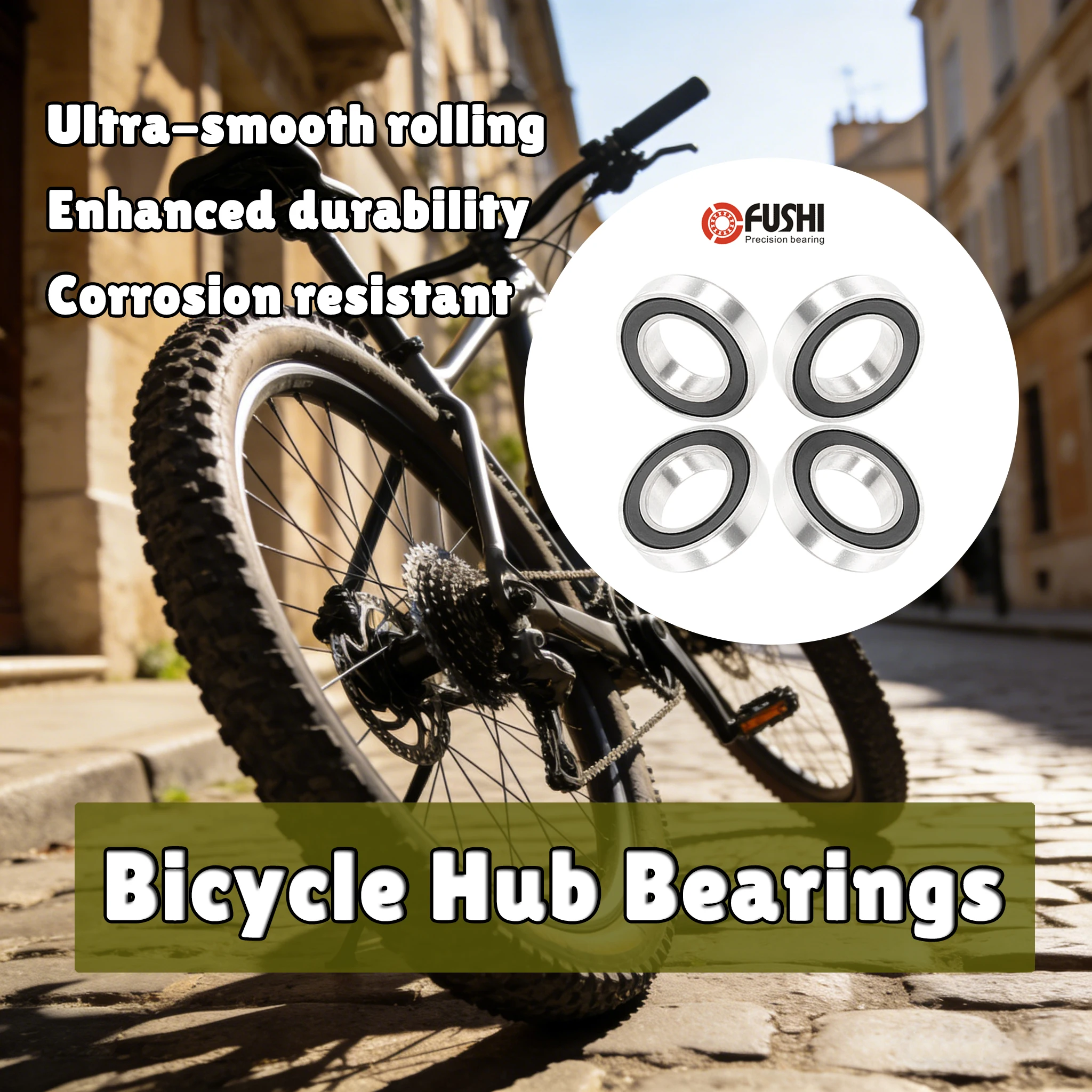 4PCS Bicycle Hub Ball Bearing 6800RS 6801RS 6802RS 6803RS Kit for Rear Front Hubs Wheels Repair Parts for MTB Bike Replacement