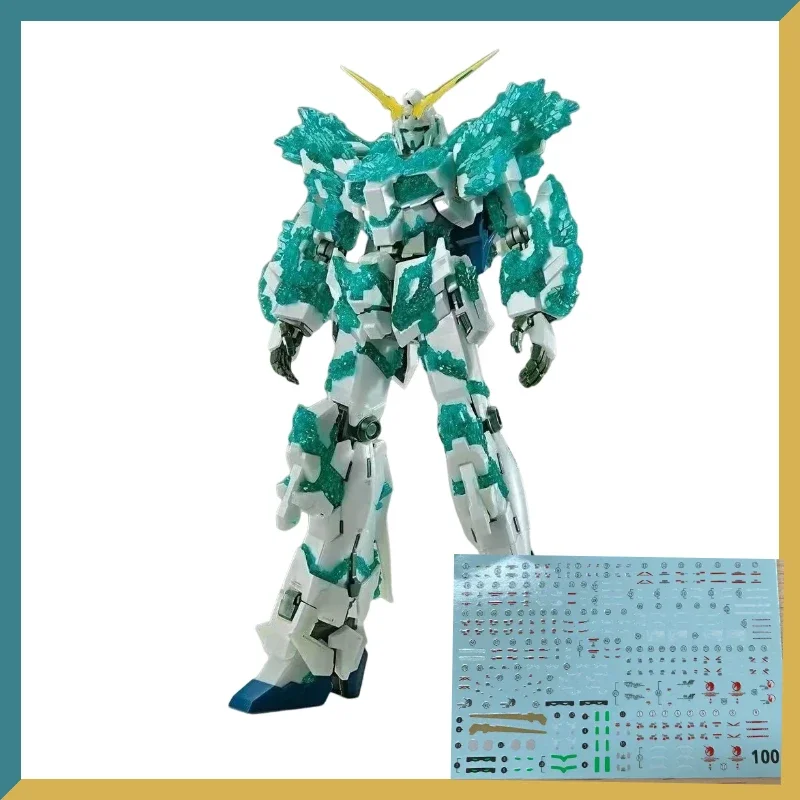 Xingdong HG 1/144 modo de destrucción de unicornio de cristal figura totalmente equipada modelo de ensamblaje Mech Joint juguete móvil colección regalo