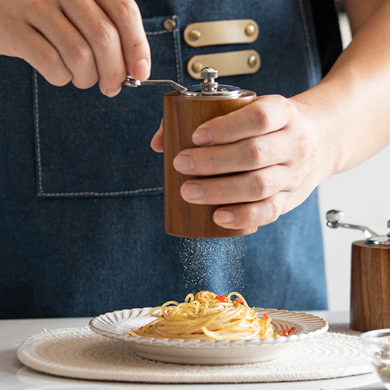 

Деревянная мельница для соли, кухонные мельницы для специй и перца, регулируемая крупная мельница, кухонные приспособления