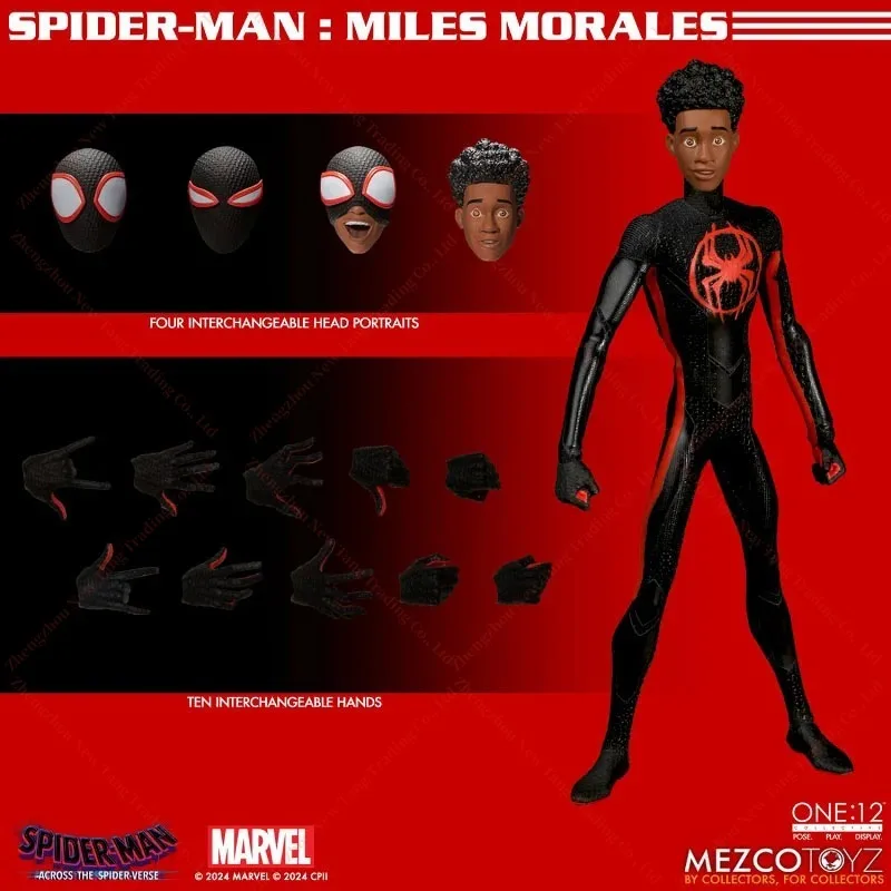 Original MEZCO TOYZ ONE:12 Spider Man Across the Spider-Verse Miles Morales 1/12 PVC Anime Action Figure Sammlung Modell Spielzeug