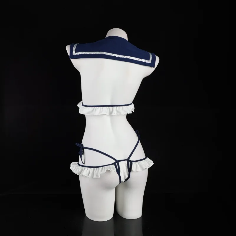 Erotic Cosplay Japanese Student Uniform Lingerie Sets Open Bra Hollow Out Underwear Sexy Costume Porn Sex Outfits image 6