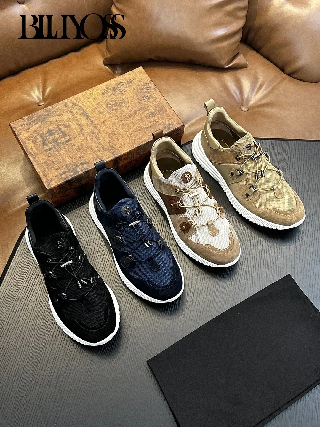 BLLIYOSS Classic Running Shoes 2026 New Men Casual Sports Shoes Comfort High-Quality Outdoors European big size 39-44 old money