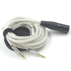 16 Cores OCC Pure Silver 2x 3.5mm Headphones Upgrade Cable for Hifiman Arya HE1000se HE6se HE4xx Denon AH-D7200 AH-D9200