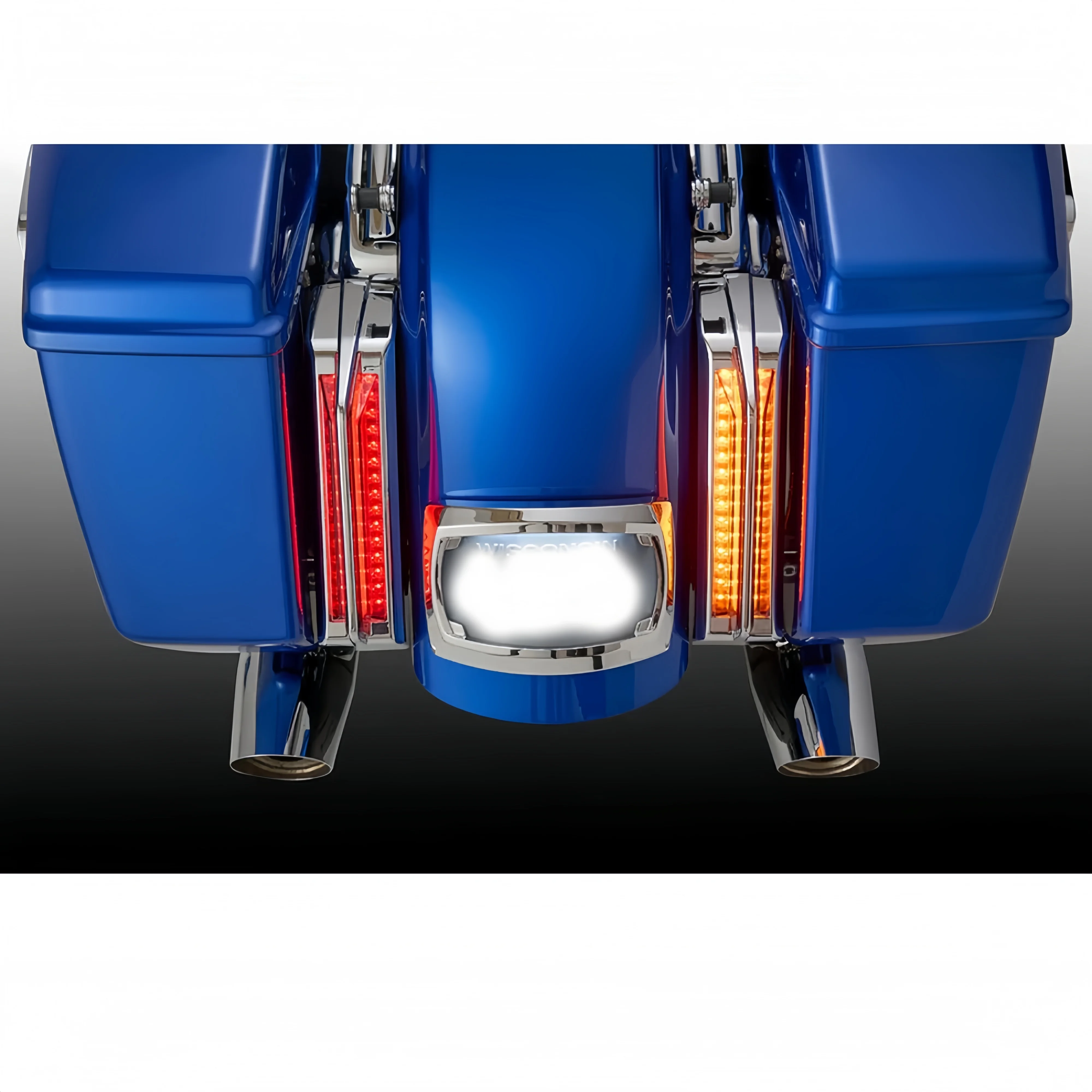 For Harley Touring CVO Road Street Glide 23.6 Motorcycle Rear Fender Saddlebag Filler LED DOT Light Turn Signals Run Brake Lamp