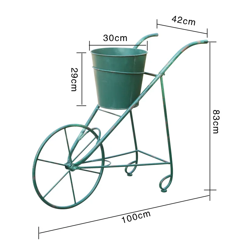 European style old trolley flower stand courtyard garden decoration bracket outdoor floor plant stand