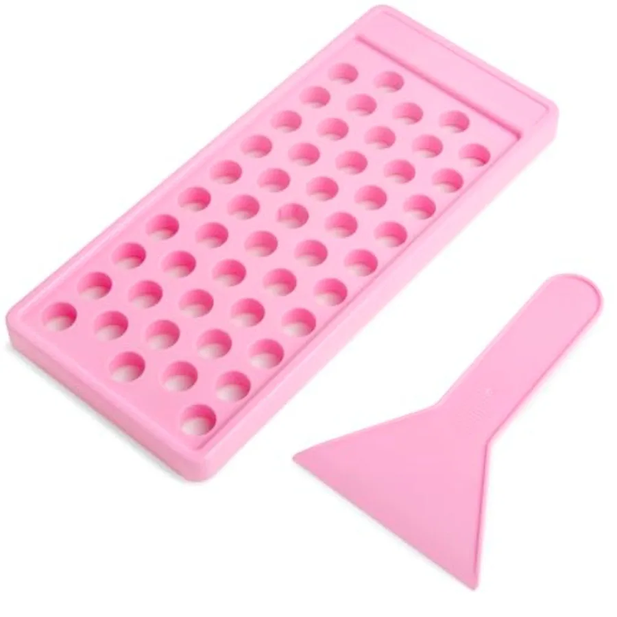 Lip Balm Filling Tray with Scraper and Spatula 1 Set, 50-Cavity Mold for DIY Lip Balm and Lipstick, BPA-Free