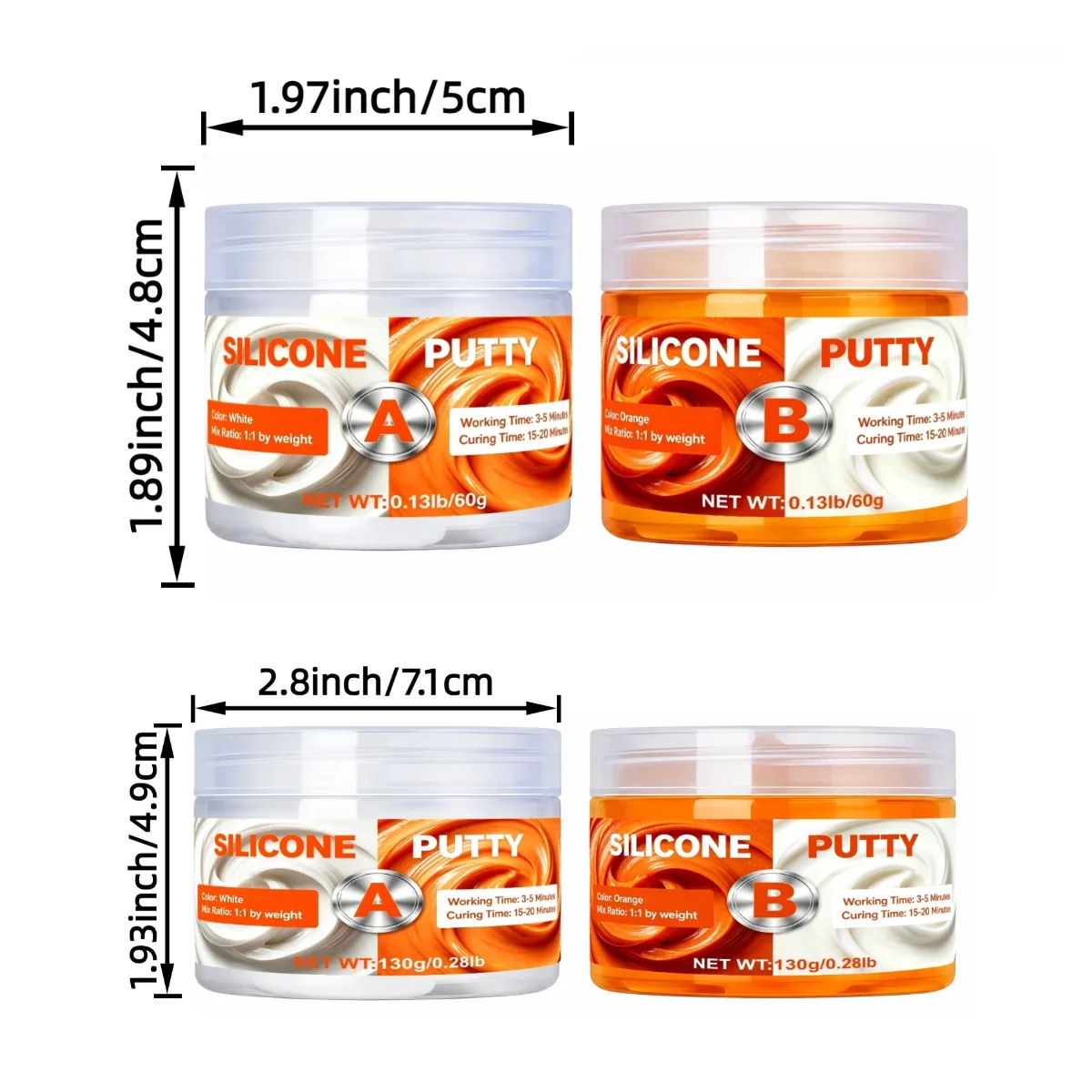 Silicone Putty DIY Crafting Set Flexible Long-lasting For Resin Art Projects Molds (Orange)