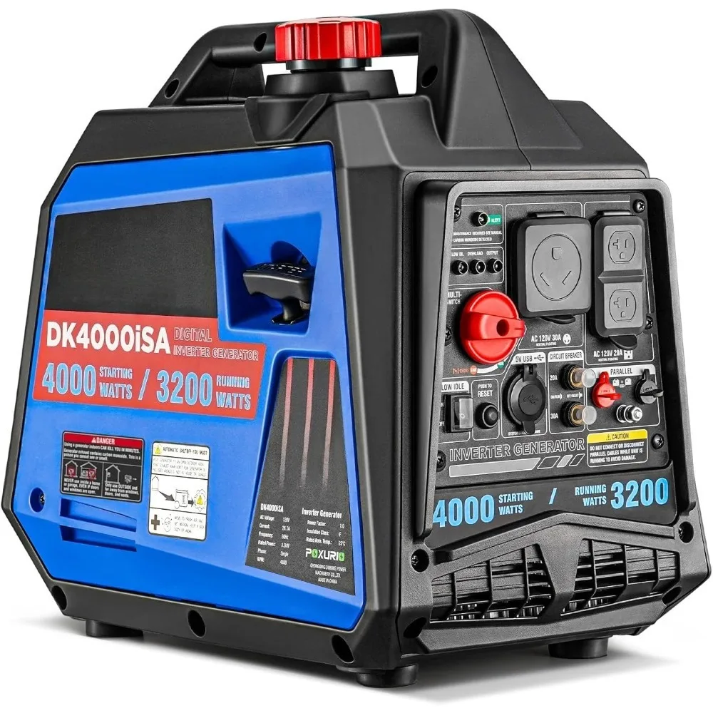 

Инверторный генератор мощностью 4000 Вт, супер тихий газовый генератор 120 В, готовый к автодома/EPA для автофургонов, кемпинга и дома