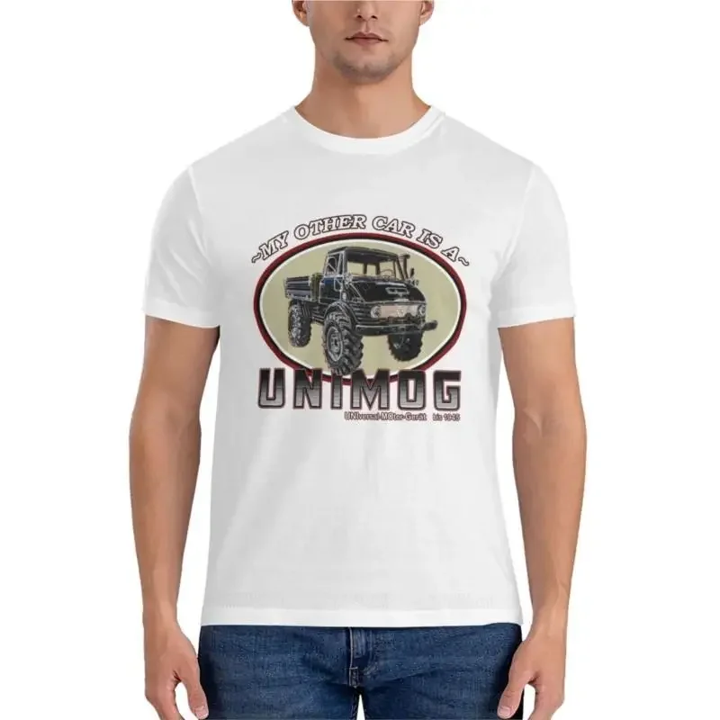 heavyweight Informal New Arrival Summer t shirt men My other car is a UNIMOG Classic T-Shirt Men's men clothing Cottom mens image 4