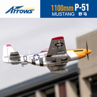 Blue Arrow 1.1m P51 Mustang New Paint Drop resistant Fixed Wing Model Electric Remote Control WWII Propeller Aircraft Adult Toy