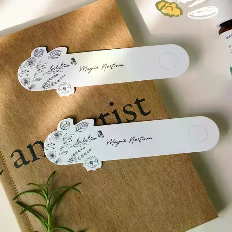 Black White Aromatherapy Fragrance Test Paper Strips Gold Floral Design High Absorption Testing