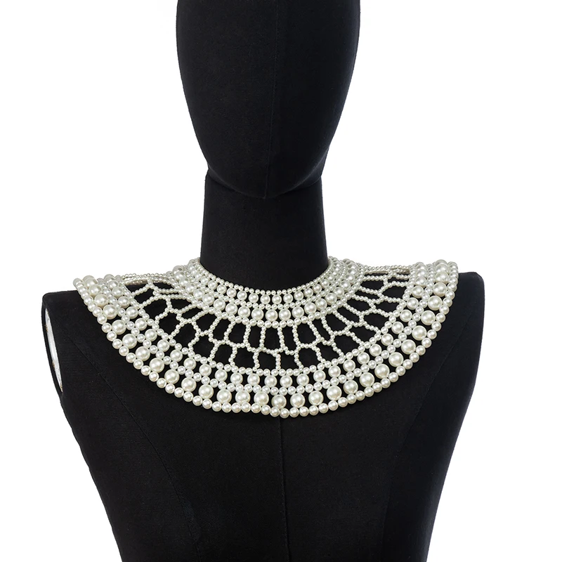 حزيم قصة 2025 جديد الصيف اللؤلؤ مطرز الدانتيل تقليم طوق أشرطة المرأة قلادة مجوهرات للملابس فستان الزفاف