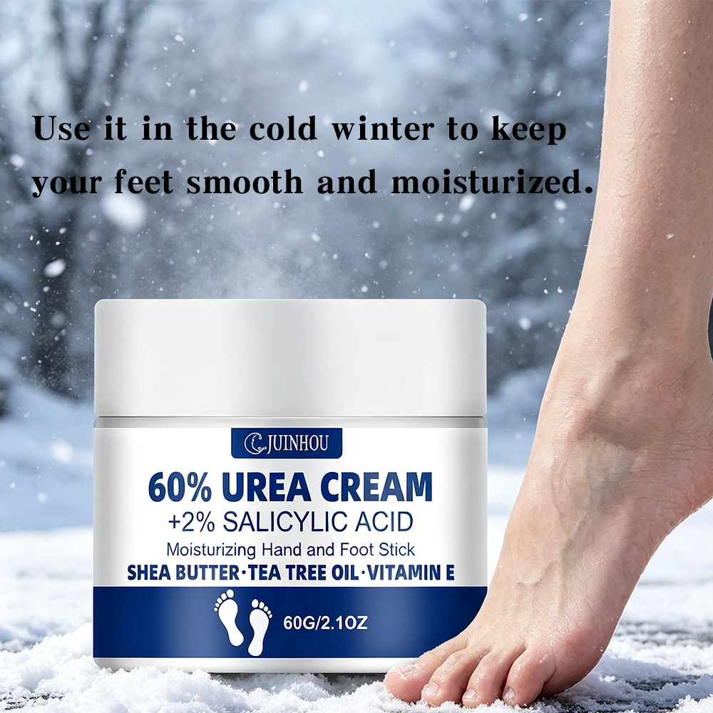 JUINHOU 60%Urea Foot Cream for Cracked Heels Dry Skin Intensive Moisturizing Treatment Callus Remover Smooth Skin Daily Foot Car