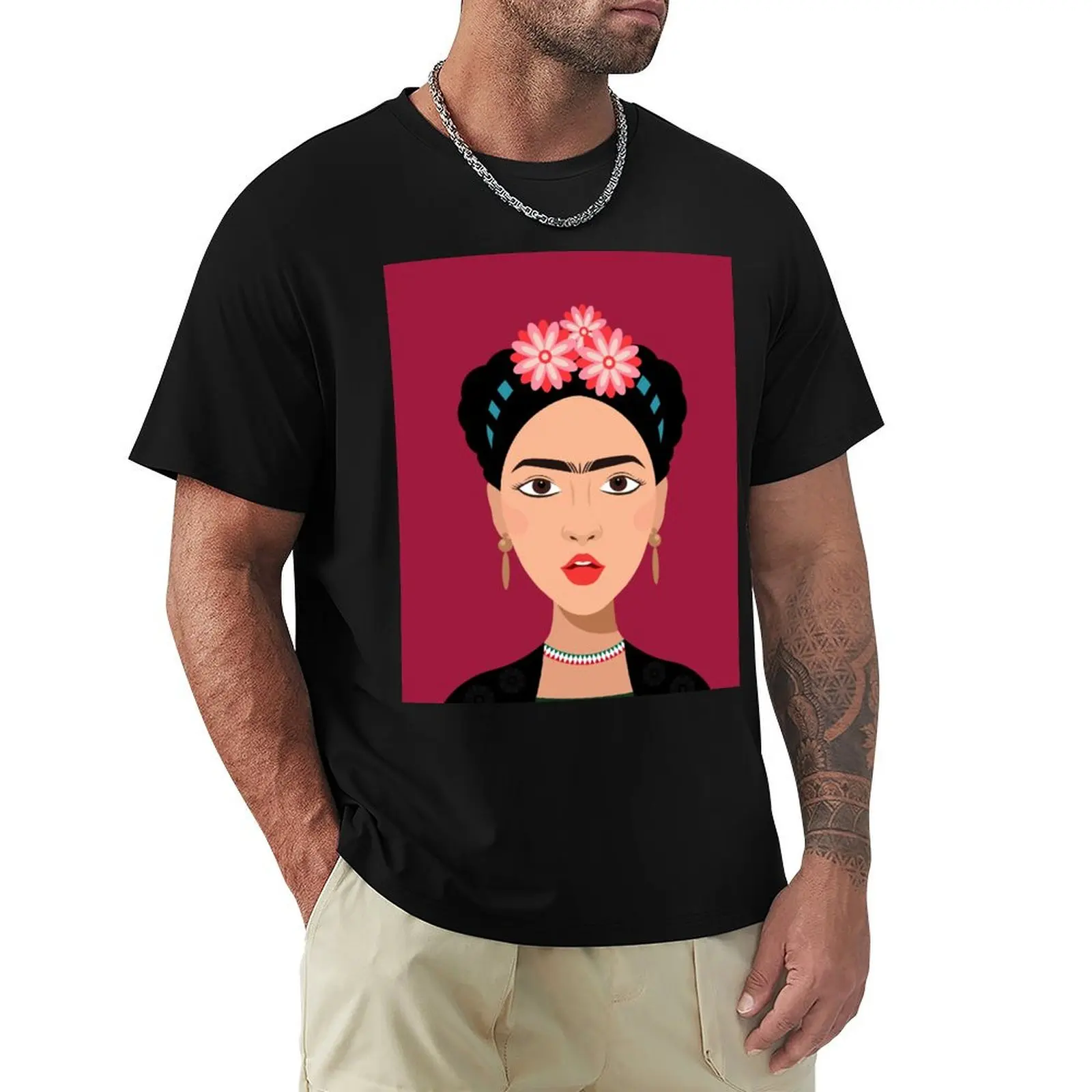 Pop Culture Mashup Art : Art Girl T-Shirt Work Casual Loose Fit T-Shirt