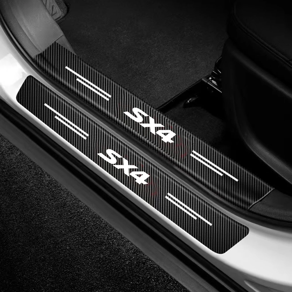 

Car Door Sill Carbon Fiber Sticker Threshold Side Anti Scratch Tape Waterproof for Suzuki SX4 Car accessories
