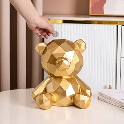 Kawaii Cartoon Bear Piggy Bank dla dzieci Dziewczynki Chłopcy Zabawki Śliczne pudełko na monety Organizer Winylowy wystrój pokoju