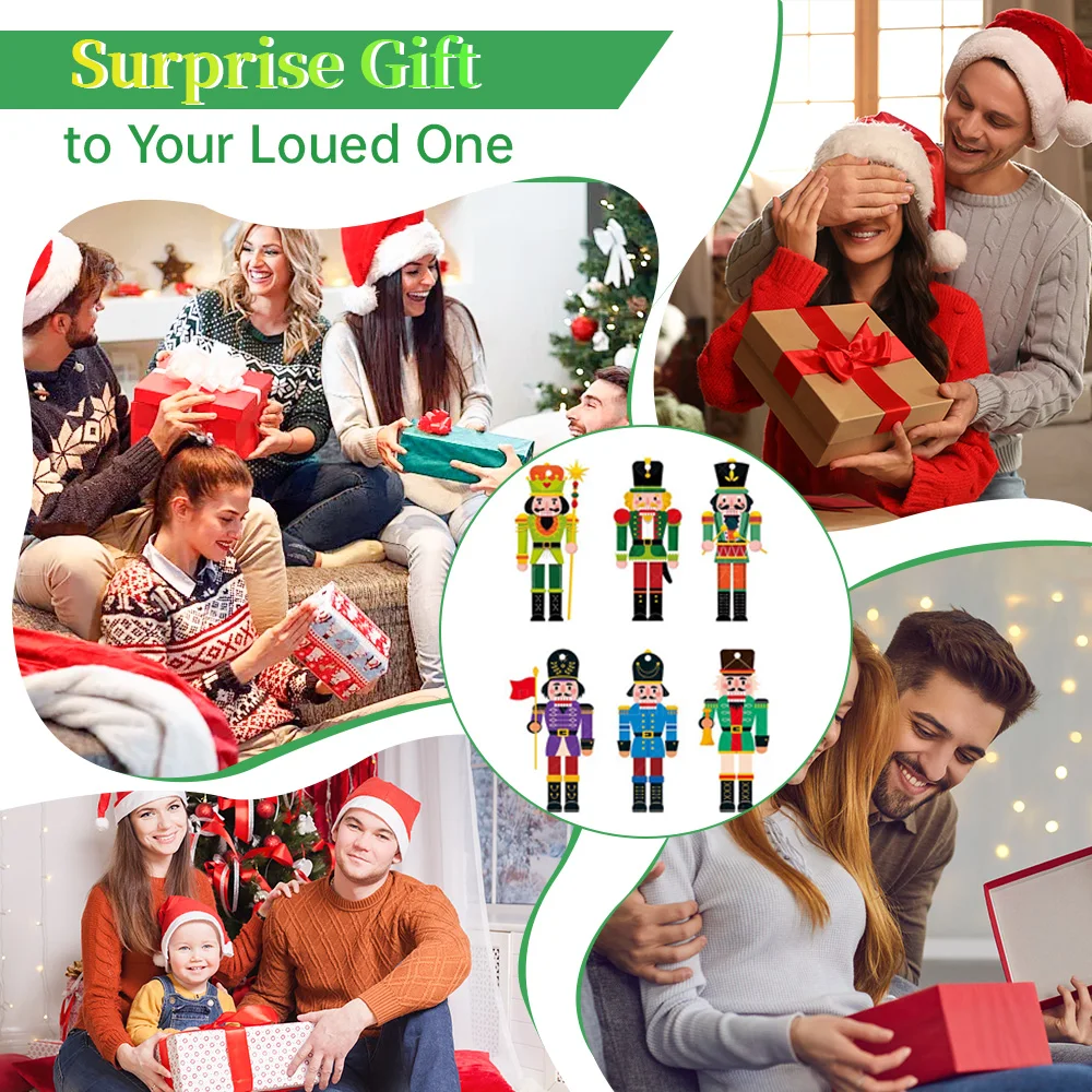 12 unid/set nuevo juego de adornos de papel Cascanueces de Navidad atmósfera de fiesta decorar árbol de Navidad colgante con regalos de Año Nuevo
