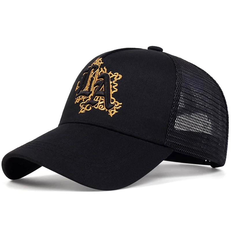 Unisex LA Letter Embroidery Baseball Net Caps Spring and Summer Outdoor Adjustable Casual Hats Sunscreen Hat