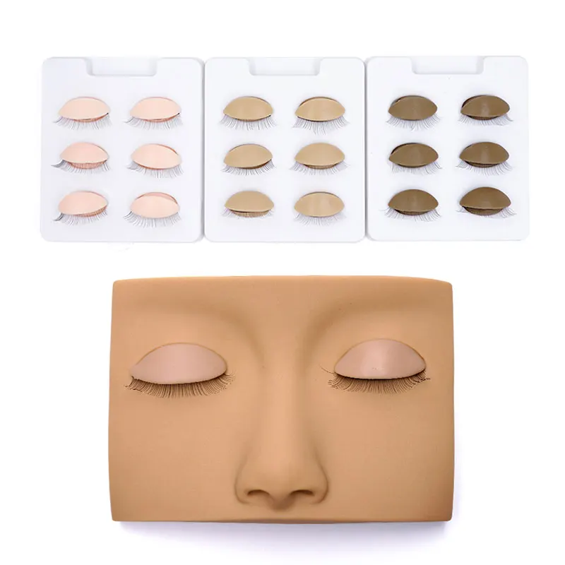 Mannequin Head Eyelash Extension Practice Makeup Accessories with Removable Eyes False Eyelashes Grafting Training Model Head